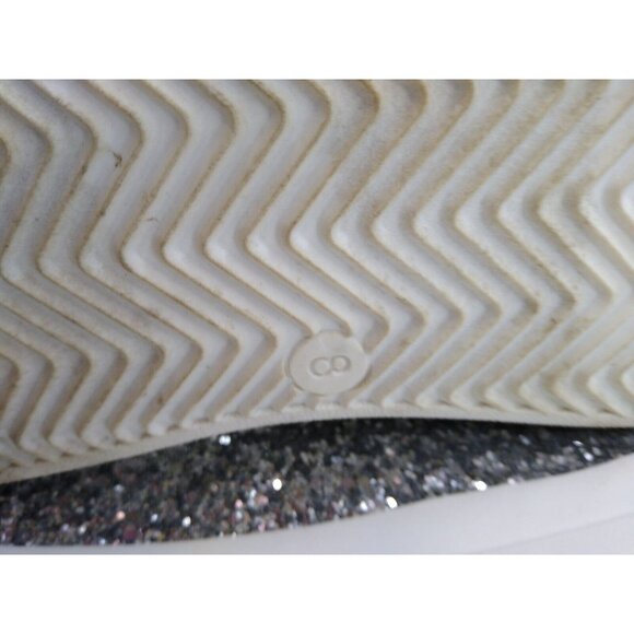 American Eagle Women's Size 8 Silver Glitter Sneaker Sparkle Metallic Lace Up - Picture 7 of 10